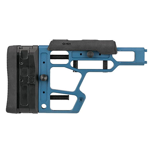 Der MDT SRS-X Elite Buttstock bietet dir werkzeuglose Anpassungen, eine bequeme Neopren-Wangenauflage und ist aus robustem 6061-T6 Aluminium gefertigt.